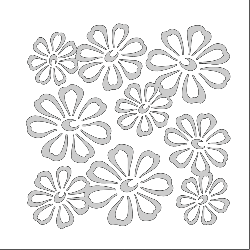 04 Jillybean Flower Patch Stencil - 6